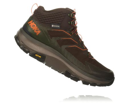 Hoka One One Toa Gore-tex Moški Pohodniški Čevlji Črna Oljčno / Oranžna SI-375186P